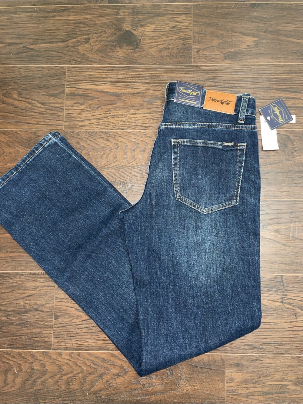 Threadgrit dark wash men’s slim straight jeans 30/34 NWT